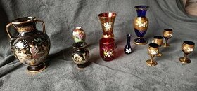 Barevné skleněné vázy, keramická váza, sklenice - 1