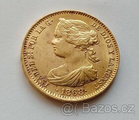 Zlatý 10 Escudos 1868 - Isabel II.