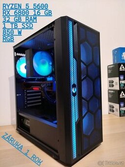 ☑️Herní PC RYZEN 5 5600,RX 6800 16GB,32 GB RAM,1 TB SSD