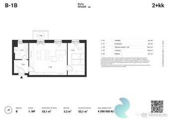Byt B-1B, 2+kk, balkon