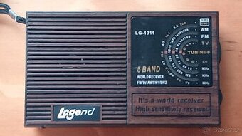 Přehledový přijímač Logend LG-1311, FM, TV, SW1, SW2, MW, AM