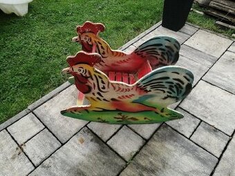 Starý dřevěný houpací kohout 🐓