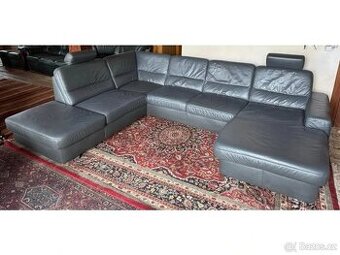 Moderní kožená sedací souprava ve tvaru U,3797