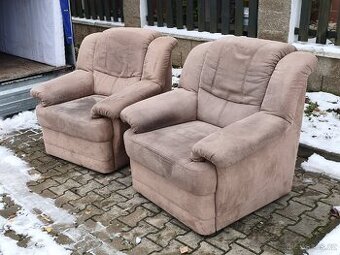 Krémové křeslo 2x