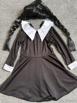 Karnevalový kostým Wednesday s parukou - 1