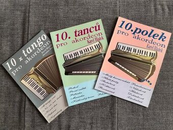 Noty akordeon - harmonika: 10 polek + 10 tanců + 10x tango