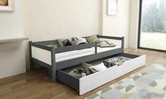 NOVÁ dětská postel grafit BOROVICE + MATRACE + ŠUPLÍK