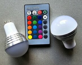 LED žárovka 2X GU10 - RGB, s  D-ovladaním