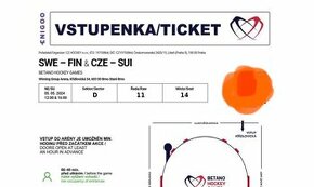 2 vstupenky na dva zápasy českých hokejových her