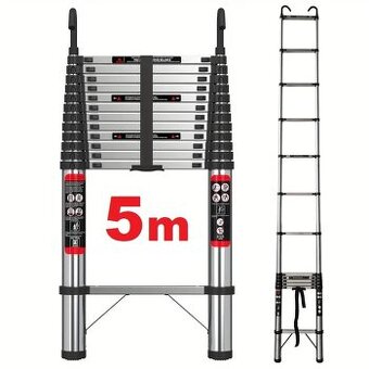 Teleskopický žebřík - 5 m -  nový