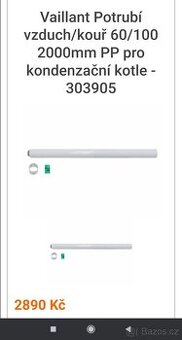 Komín plynového kotle Vaillant