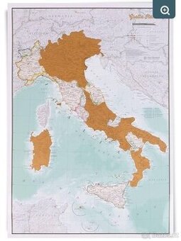 Stírací mapa Itálie - nová, nepoužitá - 1