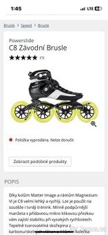 Prodám in line brusle Powerslide C8 skate 110 kolecka temer - 1