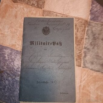 Vojenská knížka z roku 1887