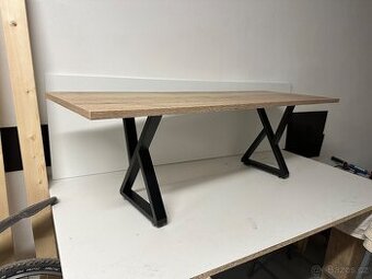 🪵 Konferenční stolek – dub Halifax, kovové nohy