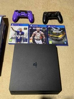 PS4 500GB, druhý ovladač, 4 hry