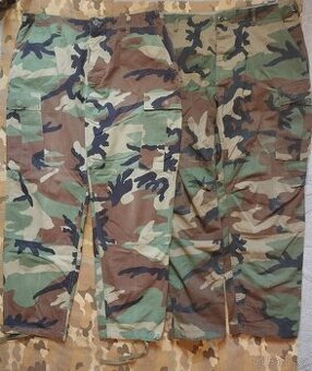 US army BDU woodland kalhoty LR