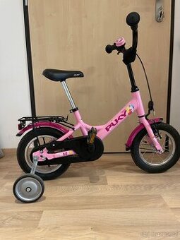 Dětské kolo PUKY YOUKE 12-1 Alu – růžové + boční kolečka