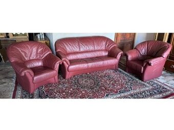 Kožená sedací souprava 3+1+1, 3127