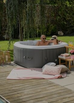 Nafukovacia vírivka, sivá/biela, 2-4 os, 600 l, KAMINO NEW T