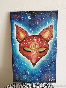 Obraz "Liška mezi hvězdami", akryl