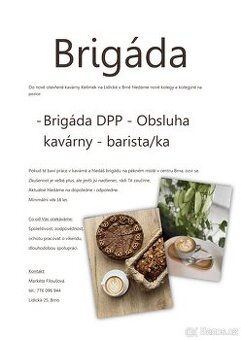 Obsluha kavárny - barista/ka - Brno Lidická