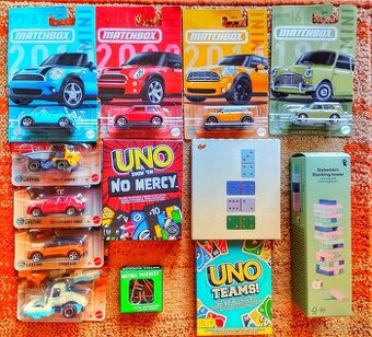 8x matchbox autíčka, hry
