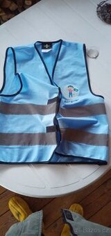 Dětská Modrá reflexní vesta, německá, nová s polepy Bergvik