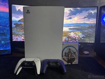 PlayStation 5 s pamětí 825gb + 2 ovladače 1 hra