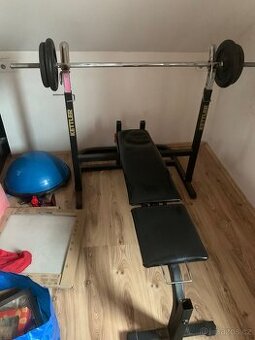 Lavice na bench + osa a závaží