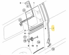 Mini Cooper R55 Clubman těsnění B1 sloupku 51767167230