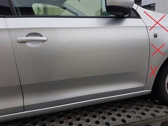 PP dveře a zrcátko Škoda Rapid, stříbrné LA7W-8E8E