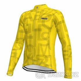 Pánský cyklistický dres žlutý s dlouhým rukávem
