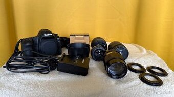 Canon EOS 5D MKII fullframe + redukce, objektivy, 4x baterie