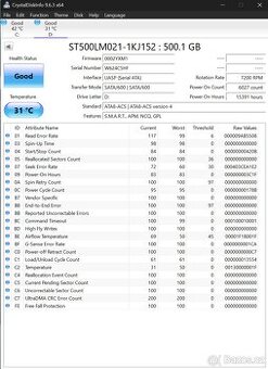 Notebookové HDD 2,5″ SATA – 1 TB / 500 GB / 320 GB