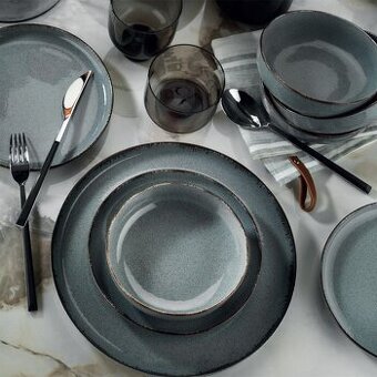 porcelánový set, modrý