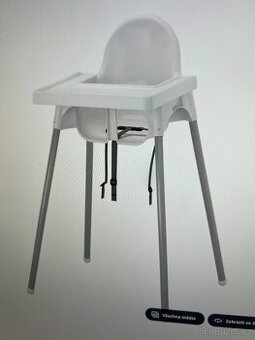Dětská židle IKEA s podnosem + čalounění