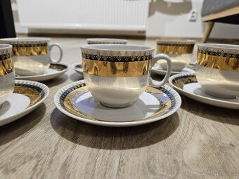 5ks hrnky - šálky + podšálky H&C Made in Czechoslovakia