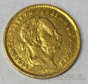 Zlatá mince, 4 Zlatník/10 Frank, 1872 KB, František Josef I.