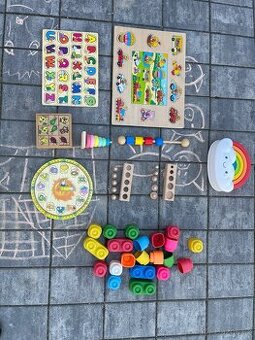 🎁 DARUJI: Velký set edukativních a dřevěných hraček