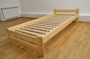 Nová postel borovice 90x200 cm masiv + rošt