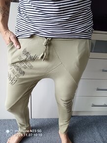 Harémky - nasrávačky - baggy "khaki" - 1