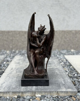Sběratelská socha Satan z bronzu gotická dekorace temná symb
