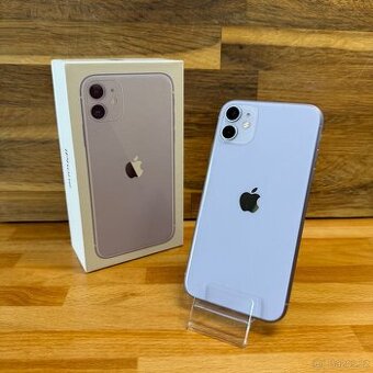 IPhone 11 128GB, fialový, 100% baterie (rok záruka)