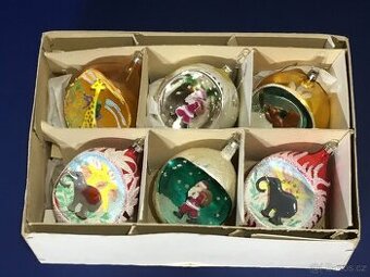 Staré vánoční ozdoby - vlep - 6ks