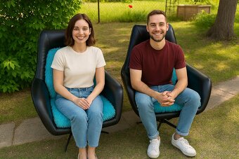 Retro křesla 2ks otočná - 1