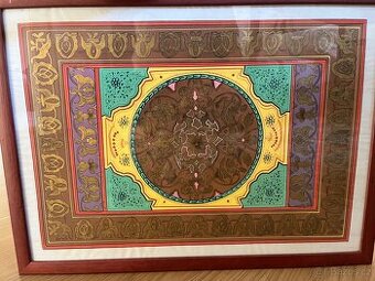 indický obraz hedvábí