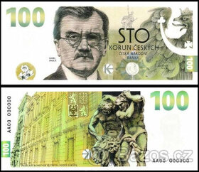 Prodám pamětní bankovku ČNB 2022 Engliš 100 Kč.