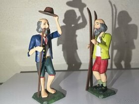 figurky pro betlém - pocestný s kloboukem a lyžař