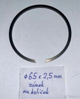 6 ks pístní kroužky průměr 65 x 2,5 mm se zámkem na kolíček